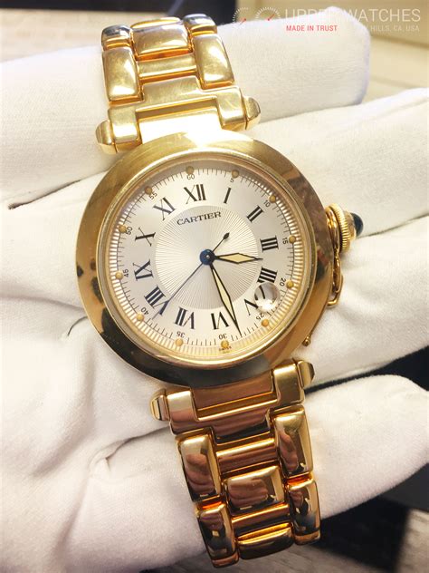 gold.cartier watch|cartier 18k gold watch models.